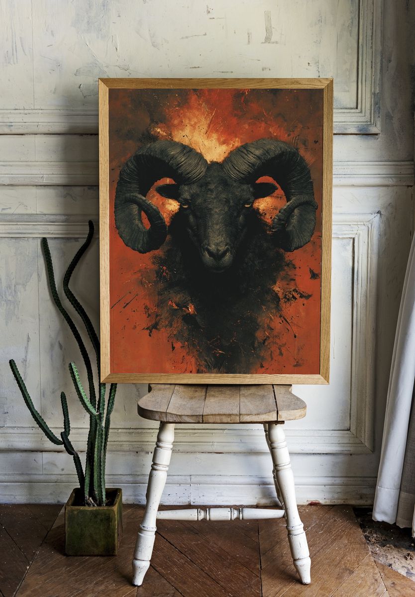 Ram Portrait — Fine-Art Print. — room view 1