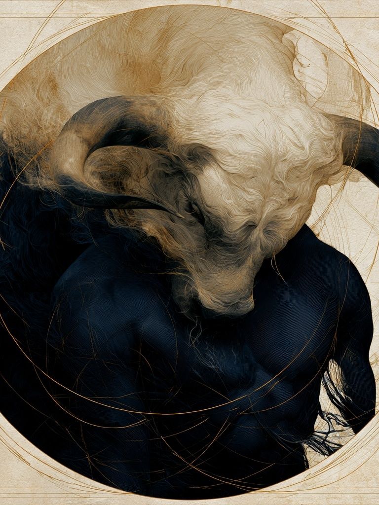 Abstract Bull Portrait Print. poster — animals art