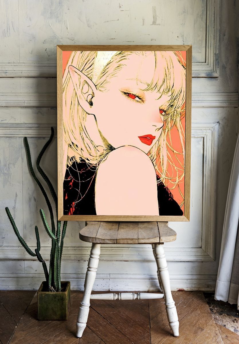 Anime Portrait Illustration Poster. room preview