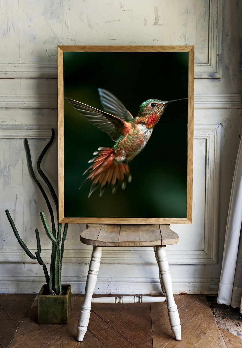 Hummingbird in Flight Poster. — room view 1