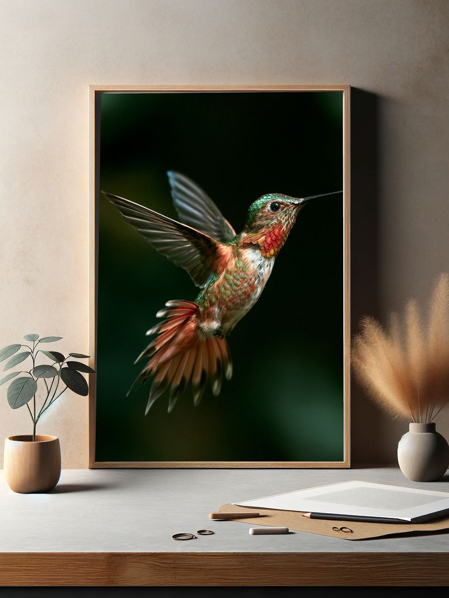 Hummingbird in Flight Poster. — room view 2