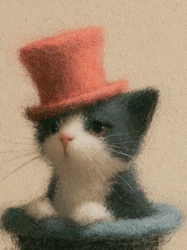 Top Hat Cat Illustration Poster. poster detail