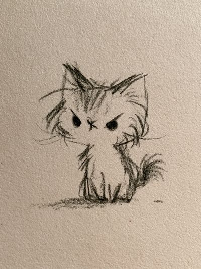 Grumpy Kitten Sketch Poster. poster