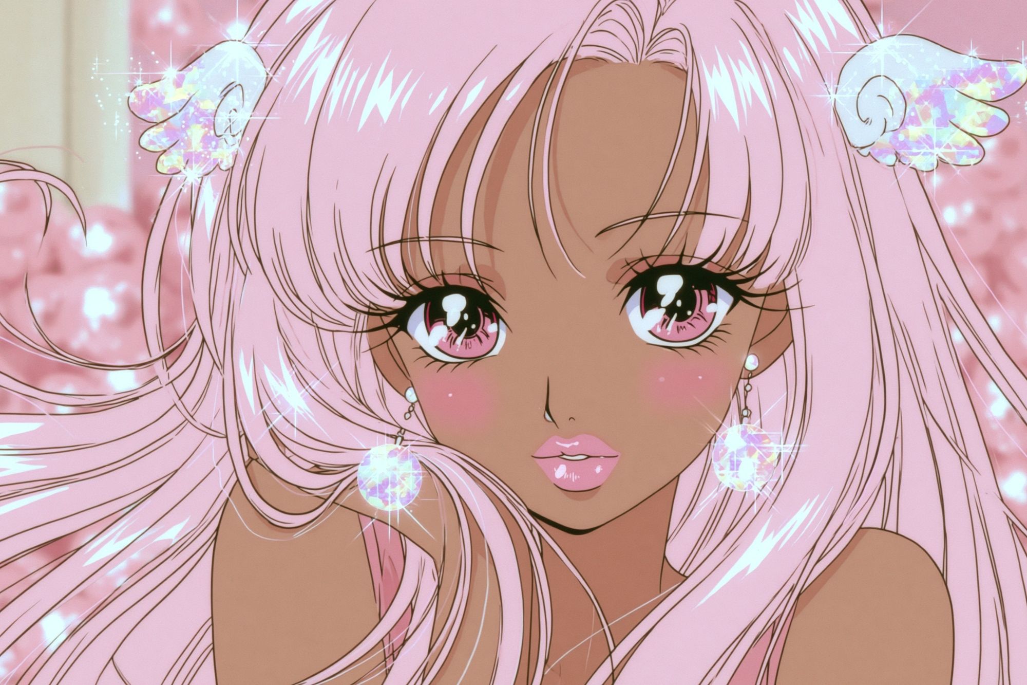 Pink Angel Girl Anime Poster. poster — anime art