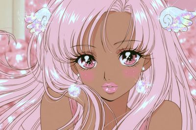 Pink Angel Girl Anime Poster. poster