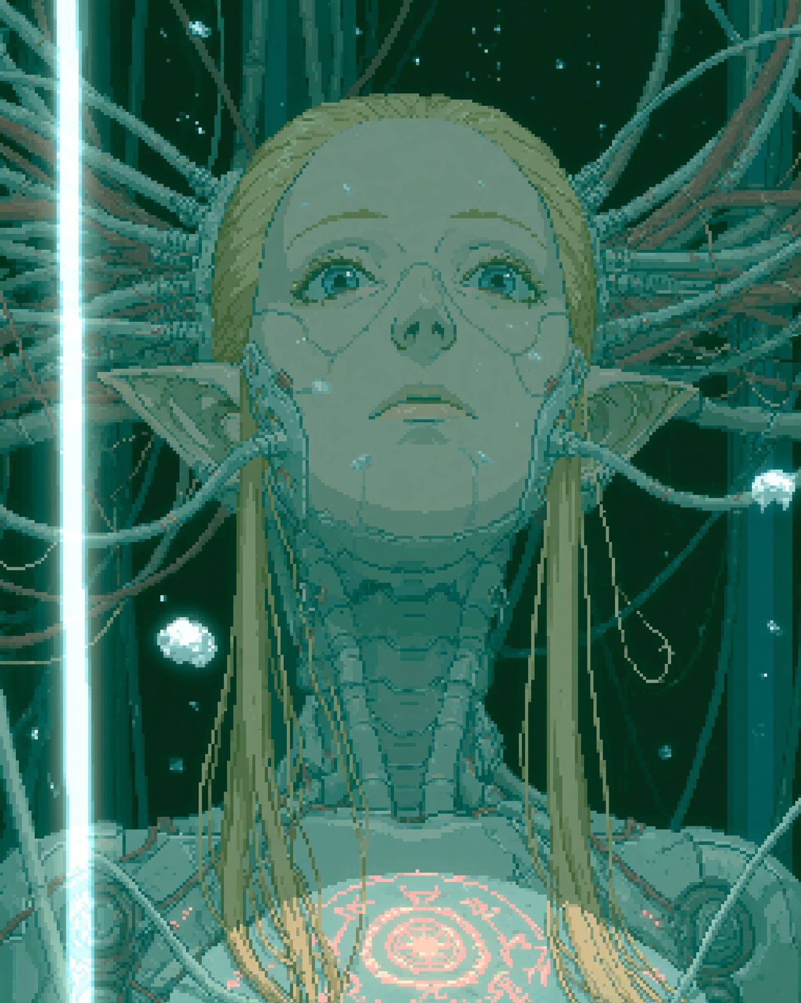 Cybernetic Girl Portrait Poster. poster detail