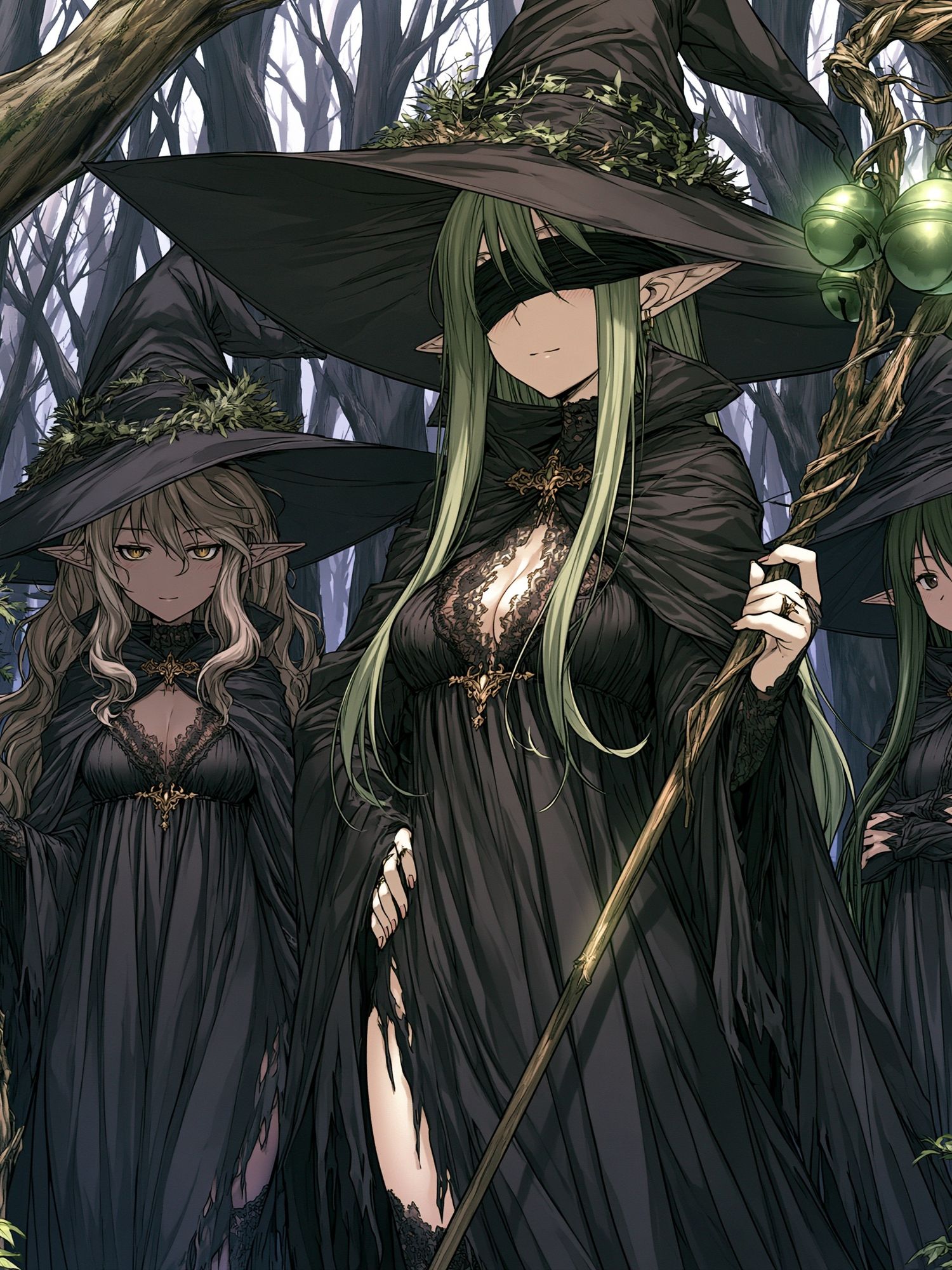 Forest Witch Trio Illustration Poster. poster detail