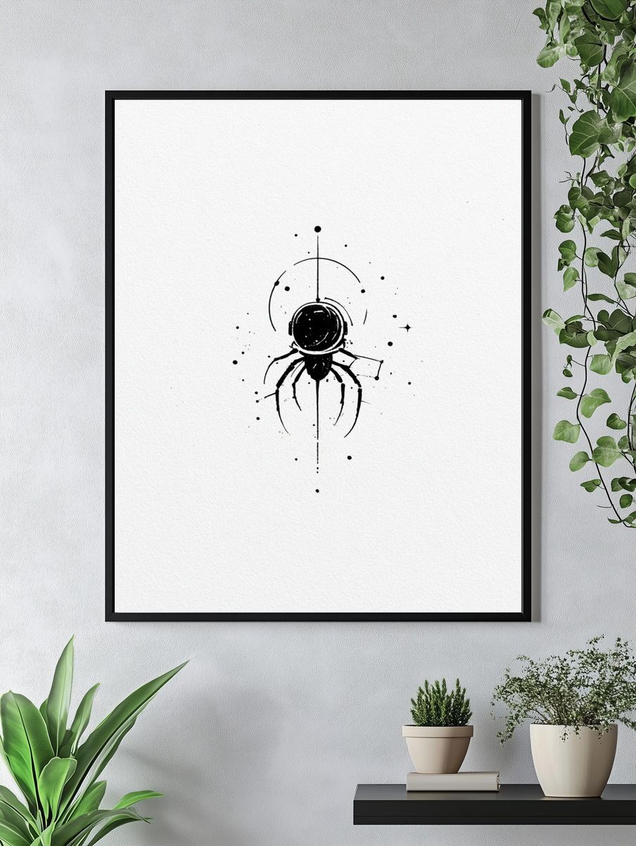 Cosmic Spider Ink Poster. — room view 4