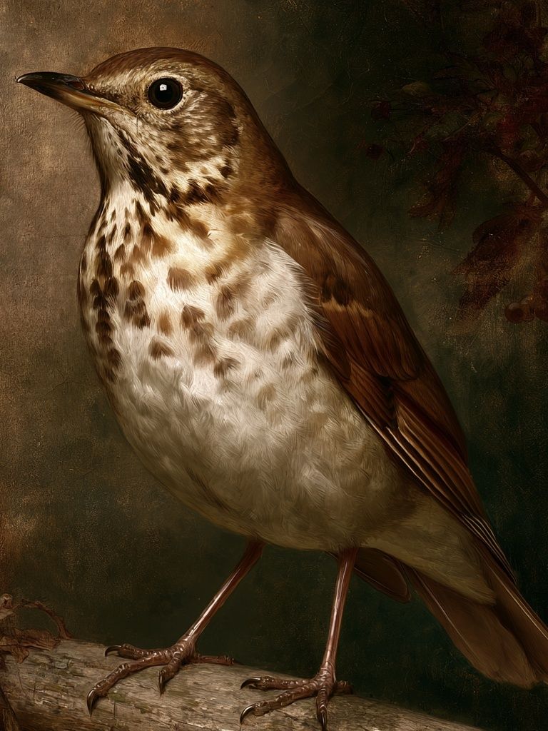 Song Thrush Portrait Poster. poster — animals art