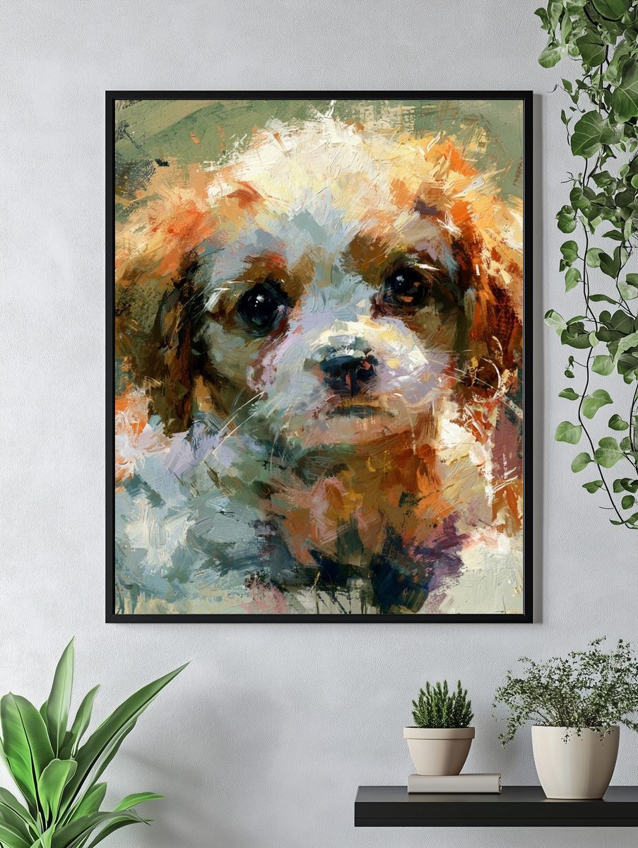 Cavalier King Charles Spaniel Portrait Poster. — room view 4
