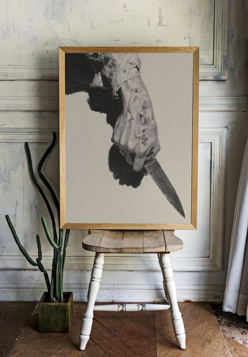 Hummingbird Sketch Poster. — room view 1