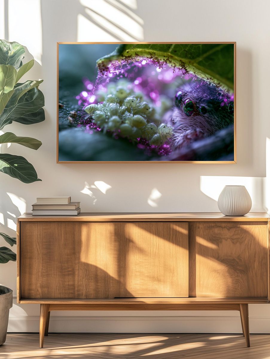 Macro Caterpillar Portrait Print. — room view 3