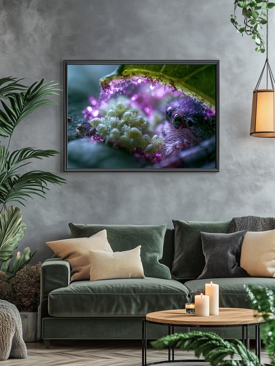 Macro Caterpillar Portrait Print. — room view 4