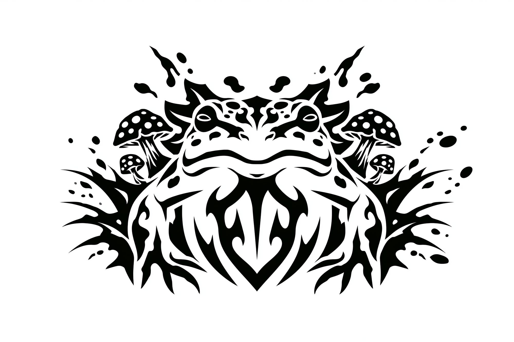 Tribal Frog Symmetry Print. poster detail