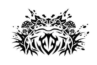 Tribal Frog Symmetry Print. poster