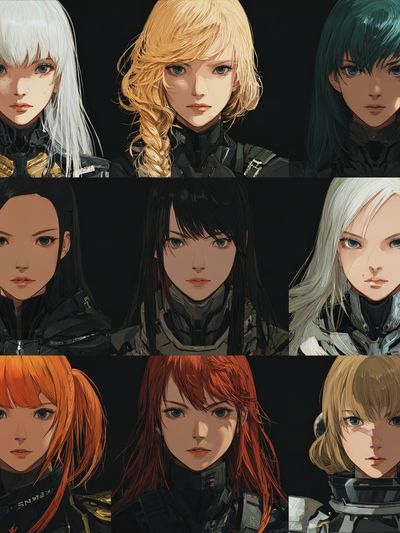 Anime Character Portrait Grid Poster.