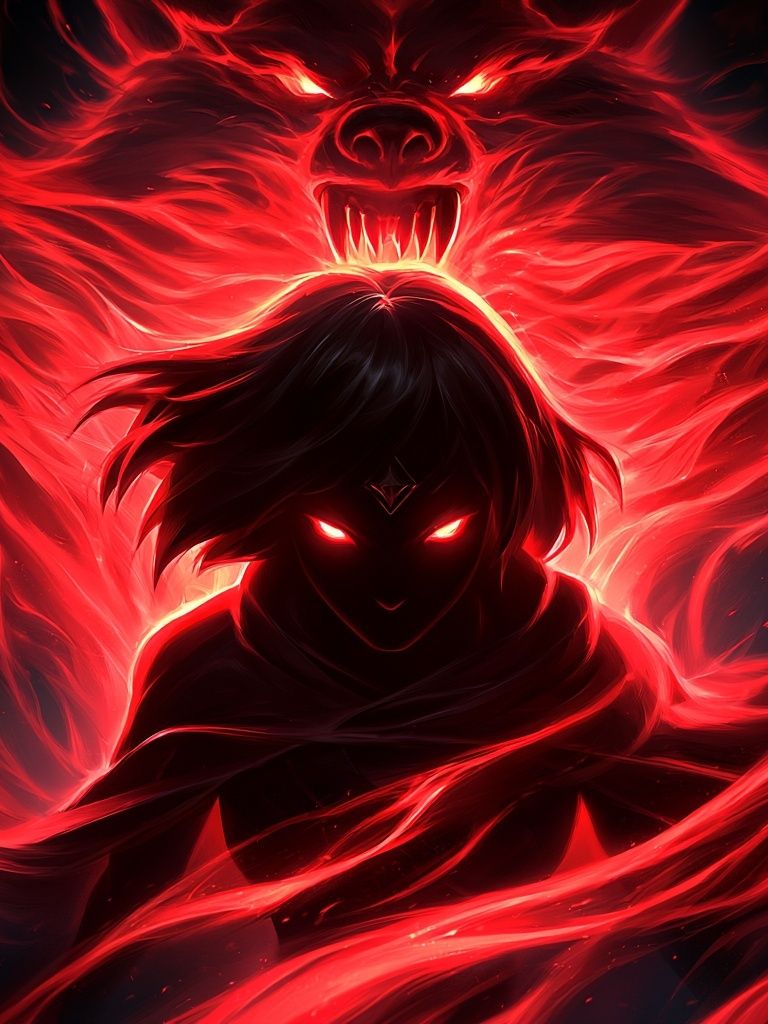 Demonic Wolf Spirit Illustration Poster. poster — anime art