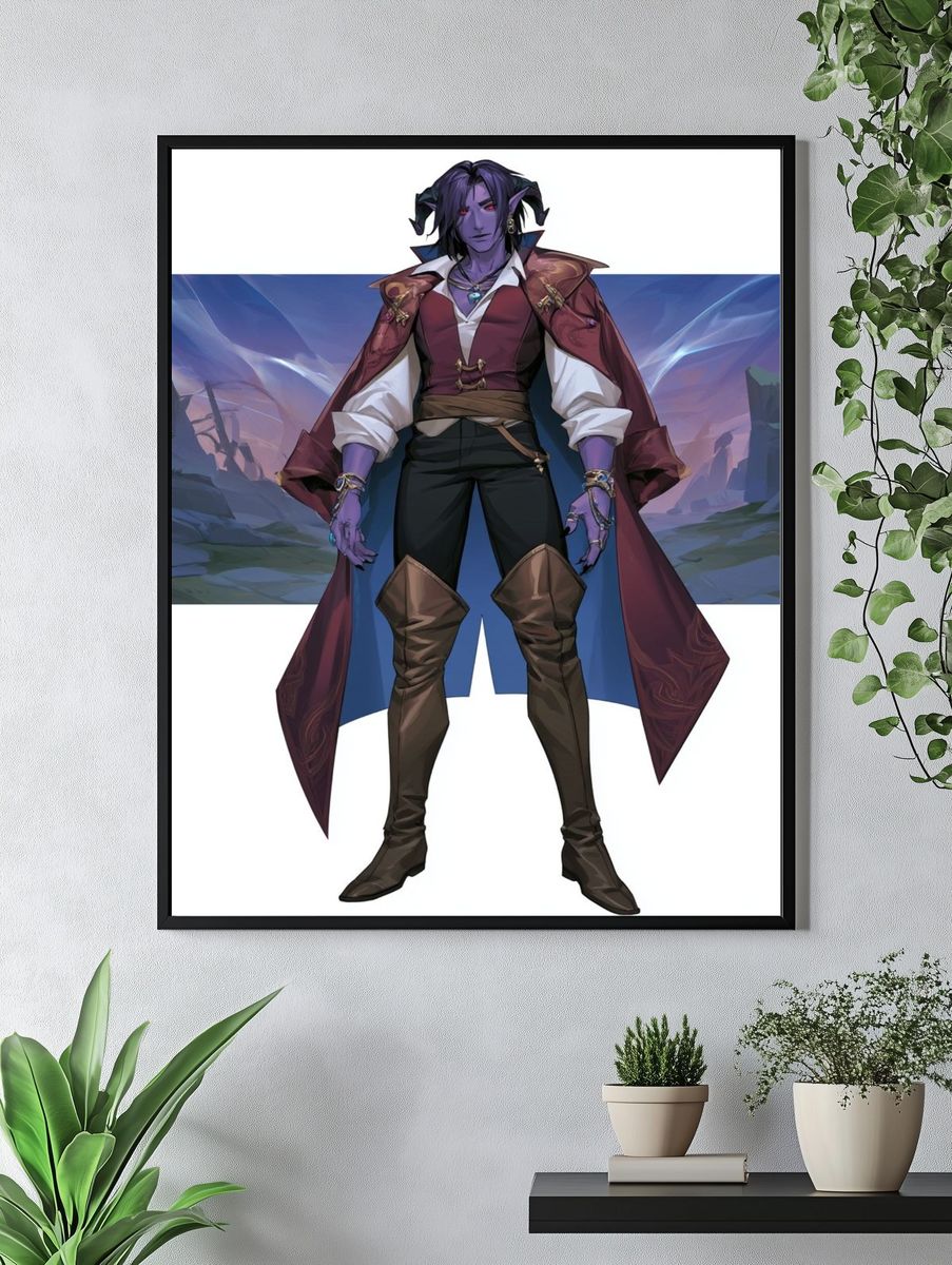 Fantasy Demon Character Illustration Poster. — room view 4