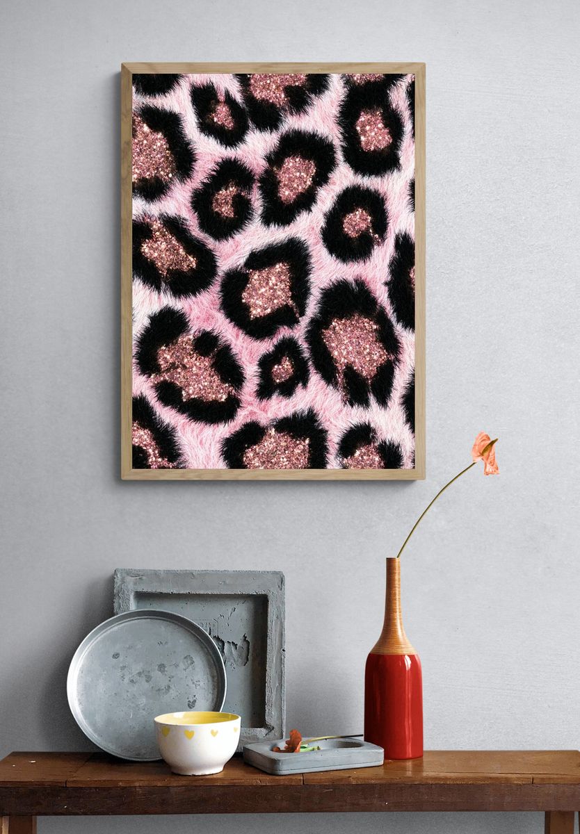 Pink Leopard Print Poster. — room view 3