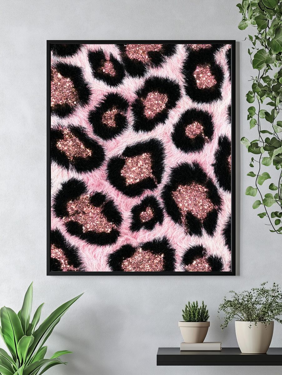 Pink Leopard Print Poster. — room view 4
