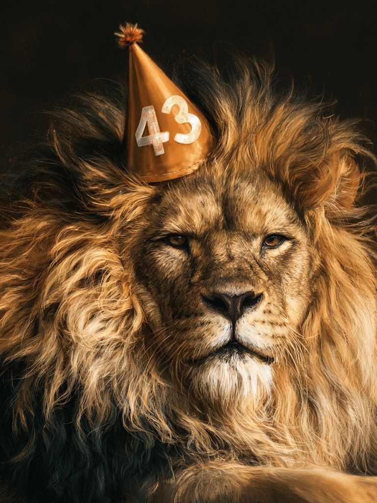 Lion Birthday Party Portrait Poster. poster — animals art
