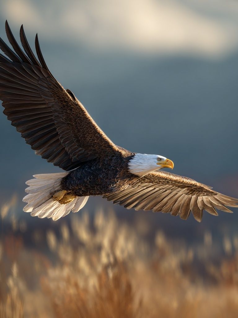 Bald Eagle in Flight Photography Poster. poster — animals art