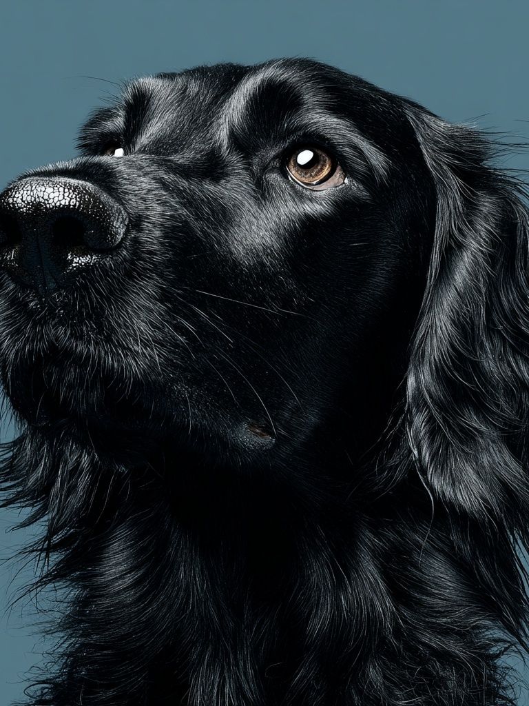 Black Dog Portrait Print. poster detail