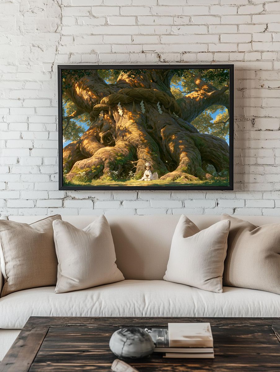Sacred Tree Spirit Illustration Poster. room preview