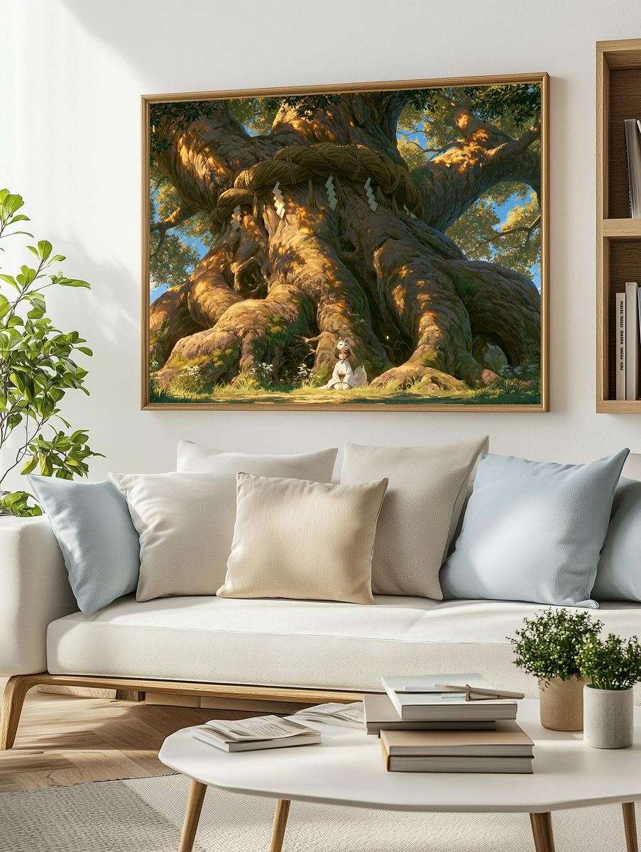 Sacred Tree Spirit Illustration Poster. — room view 2