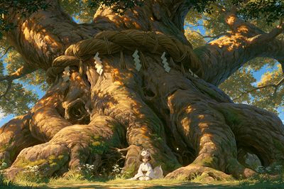 Sacred Tree Spirit Illustration Poster.