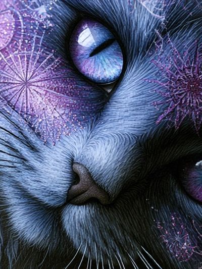 Cosmic Cat Portrait Poster. poster