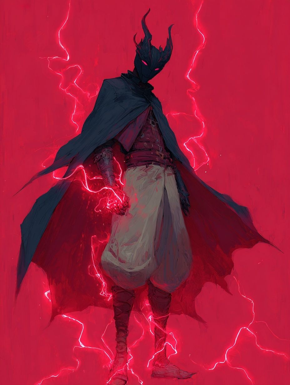 Dark Horned Warrior Anime Print. poster — anime art