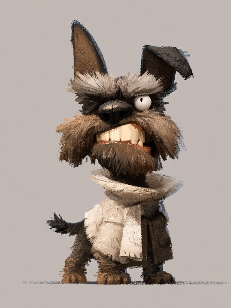 Scruffy Terrier Cartoon Poster. poster detail