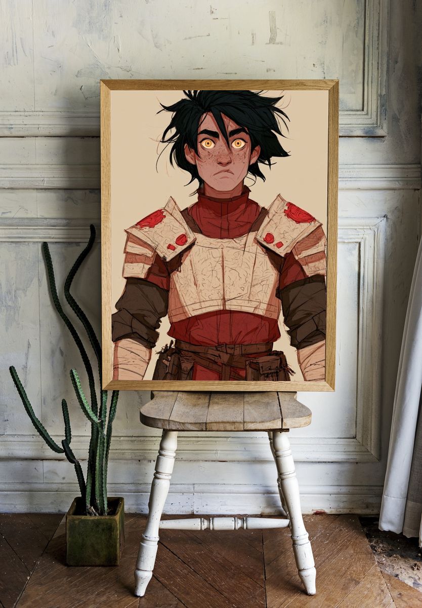 Fantasy Warrior Portrait Print. — room view 1