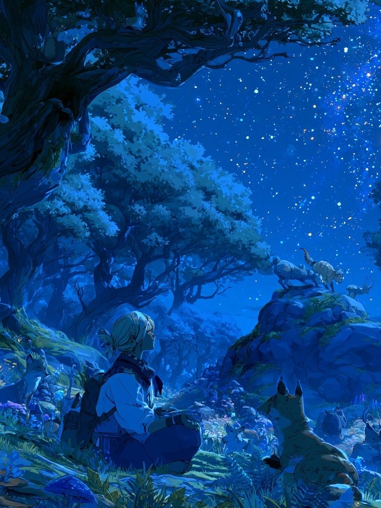Starlit Forest Dreamscape Poster. poster detail