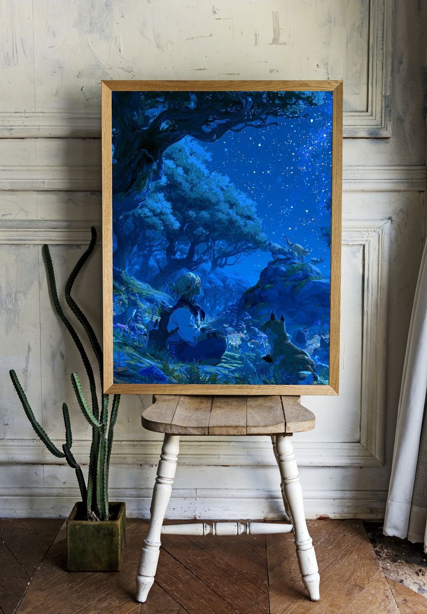 Starlit Forest Dreamscape Poster. — room view 1