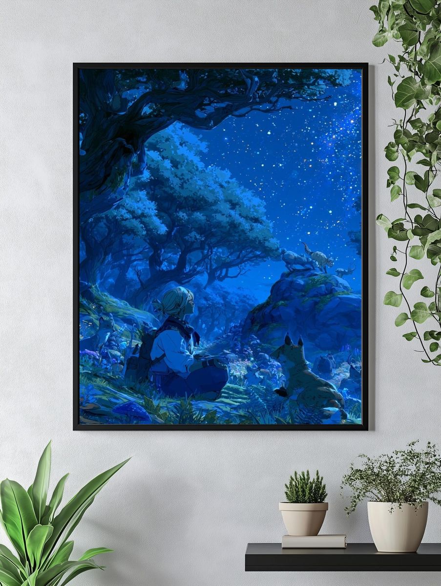 Starlit Forest Dreamscape Poster. — room view 4