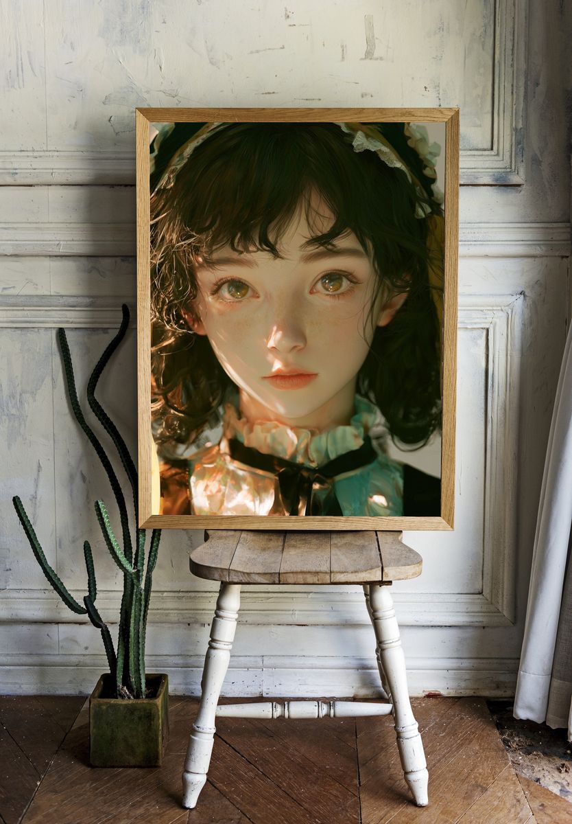 Dreamy Anime Portrait Poster. — room view 1