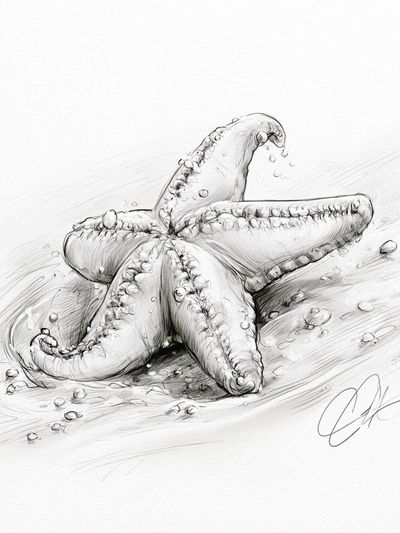 Starfish Sketch Poster.