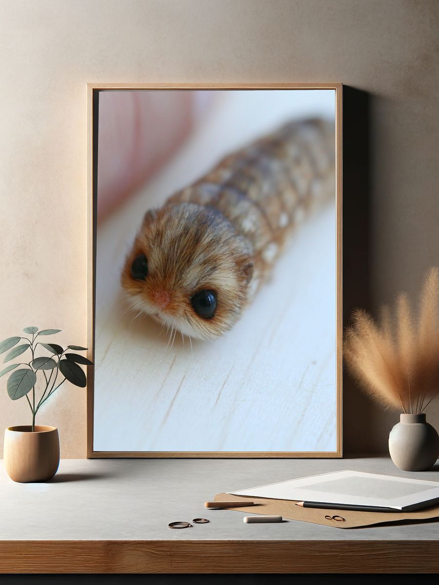Cute Caterpillar Photography Poster. — room view 2