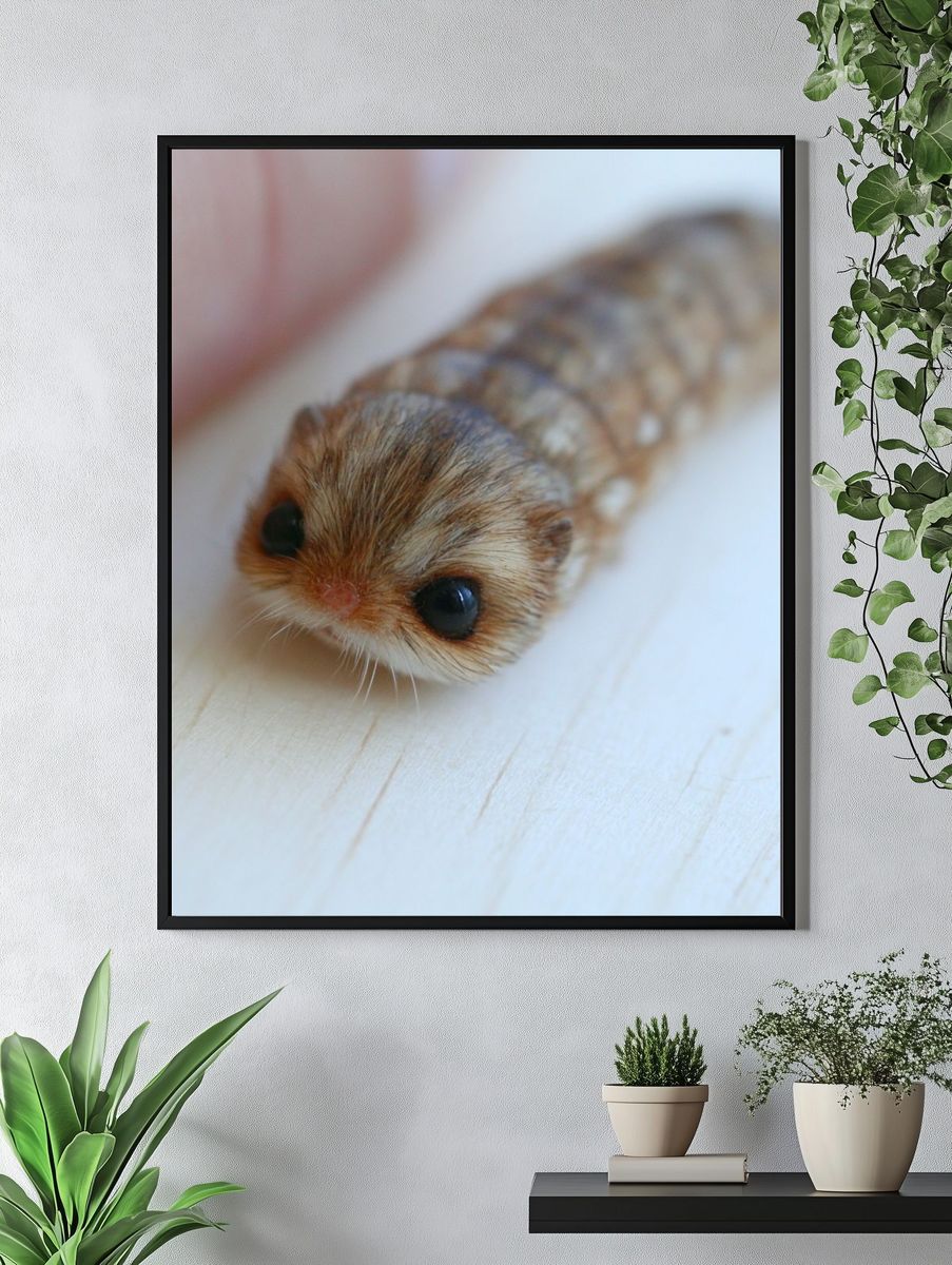 Cute Caterpillar Photography Poster. — room view 4