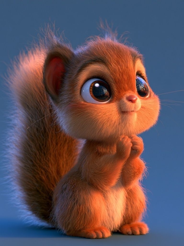 Cute Squirrel Illustration Poster. poster detail