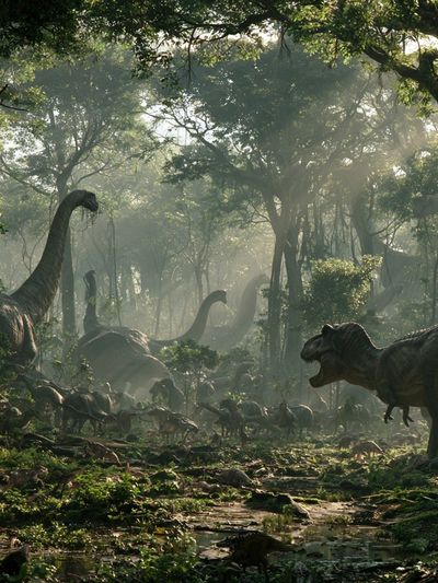 Dinosaur Jungle Scene Poster. poster