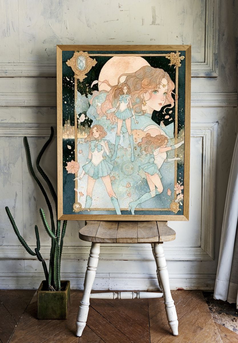 Dreamy Anime Girl Illustration Poster. — room view 1