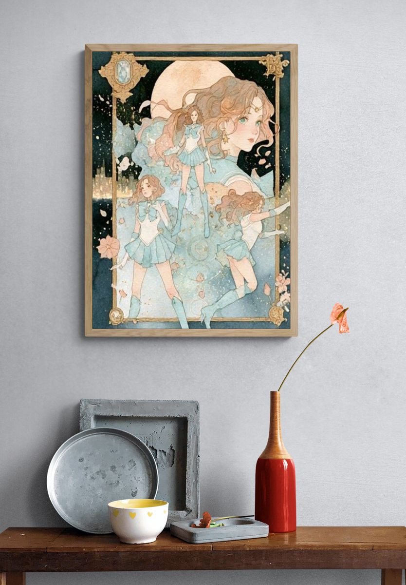 Dreamy Anime Girl Illustration Poster. — room view 3