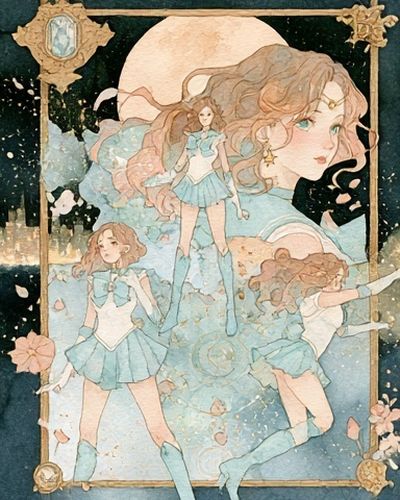 Dreamy Anime Girl Illustration Poster. poster
