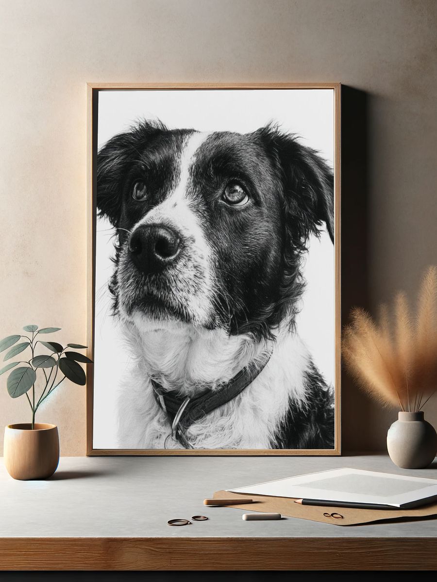 Border Collie Portrait Poster. — room view 2