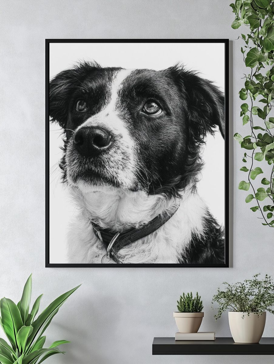 Border Collie Portrait Poster. — room view 4