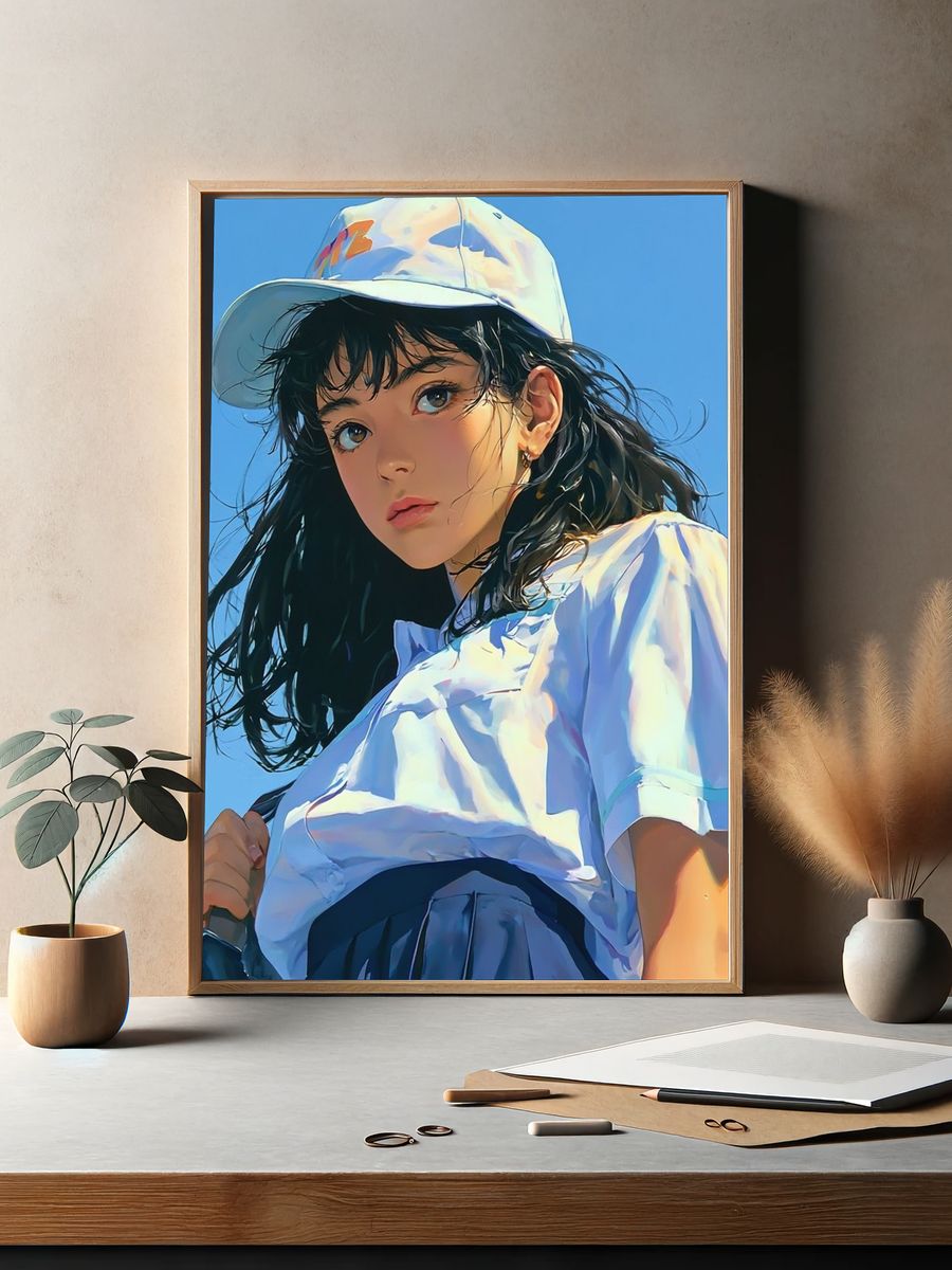 Blue Sky Girl Portrait Print. — room view 2