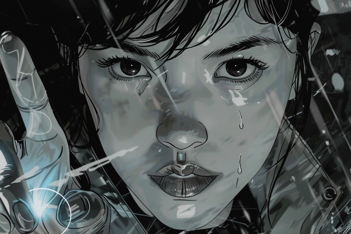 Crying Girl Digital Art Poster. poster detail